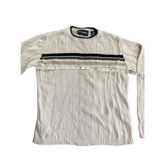 PLANKS cream vintage sweater with stripe XL - Picture 2 of 6